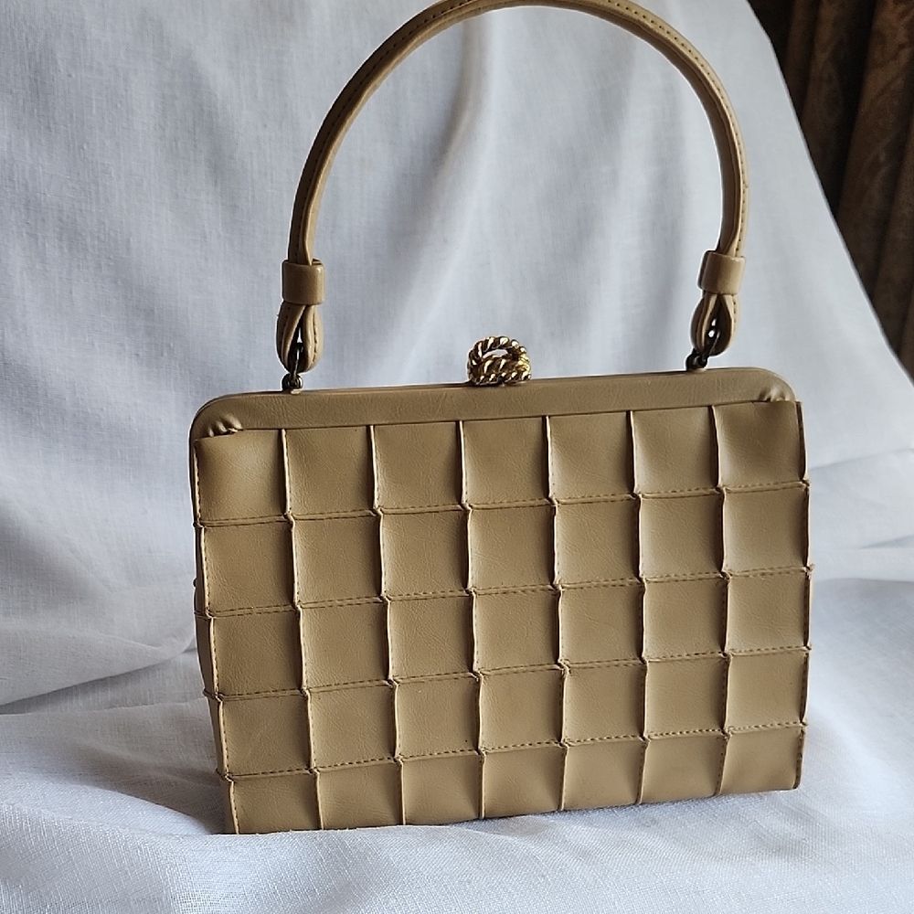 Vintage Verdi USA Ex Cond Kelly Style Tan Handbag, $64